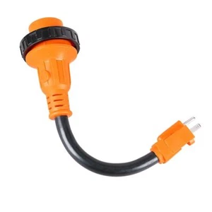 Cable adaptador de corriente para RV bloqueo de giro 15A macho a 30A hembra cable 12" 10AWG/3 - Imagen 1 de 5