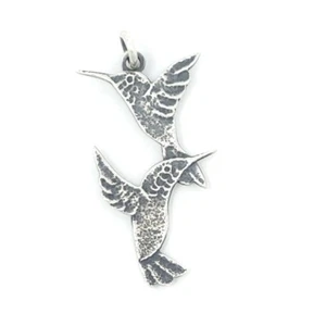 Monty Claw Navajo Sterlingsilber Kolibri Paar Anhänger Tuffsteinguss Handarbeit - Bild 1 von 7