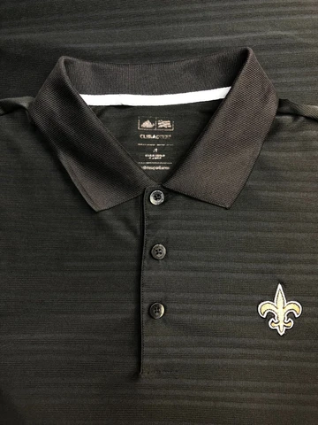 Adidas Mens Black Short Sleeve Polo Shirt - NFL New Orlean Saints - Size M Cover