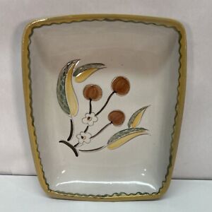 VTG MCM Glidden Pottery Stoneware Glaze Fruit Design Serving Platter.