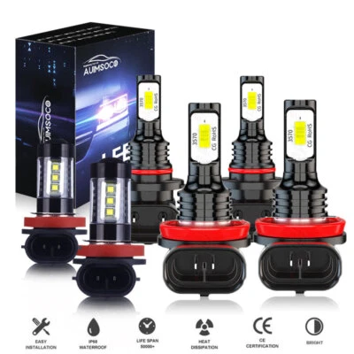 For Subaru Outback 2015-2018 Cool White LED Headlights + Fog Light Bulbs Combo - Image 1 of 4