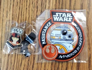 Star Wars Smuggler's Bounty BB-8 Poe Dameron Resistance Patch & Pin Set Funko - Foto 1 di 4