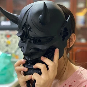 Halloween Japanese Prajna Devil Hannya Noh Kabuki Demon Oni Samurai Full Mask - Picture 1 of 5