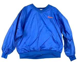 Sport Tek Baseball Jacket Men's XL Blue V-Neck WindBreaker Atlanta Braves Logo - Picture 1 of 17