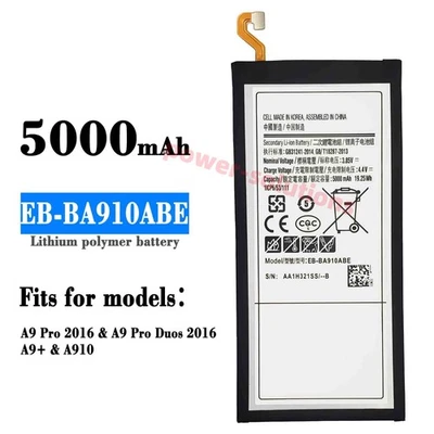 Batería de repuesto para Samsung Galaxy A9Pro A910 2016 EB-BA910ABE 5000mAh 3.85V Foto 1 de 4