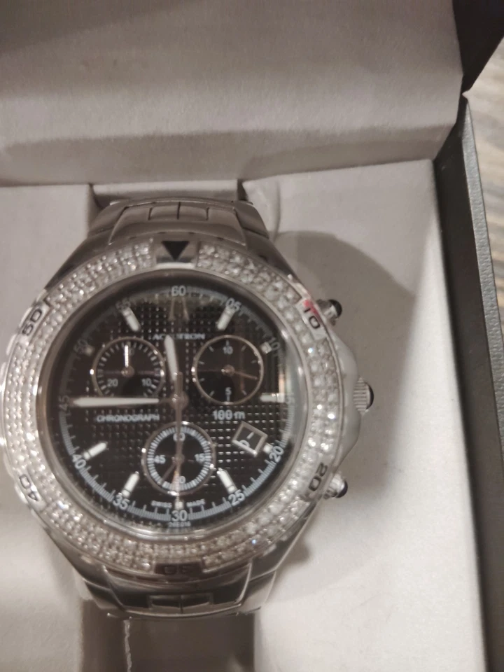Bulova Accutron Men's Watch Chrono Real Diamonds All S/S Swiss 26E03 PH9 - Image 1 of 4