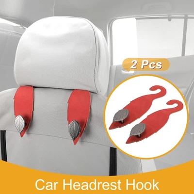 2 Stück Universal Auto Kopfstützenhaken fürs Auto Rücksitz Rot 7,87"x2,17" - Bild 1 von 4
