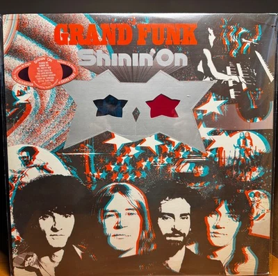 GRAND FUNK VERY RARE SEALED LP SHININ ON 1974 1st PRESS 3D GLASSES HYPE STICKER Foto 1 de 2