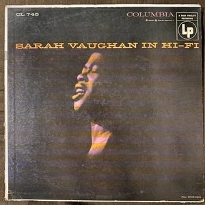 SARAH VAUGHAN in Hi-Fi - 1955 1st Press Columbia 6-Eye LP w/ MILES DAVIS -TOP EX - Foto 1 di 5