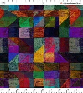 Minerva Exclusive Linen Fabric - POD - Painters Patchwork - per metre - Picture 1 of 1