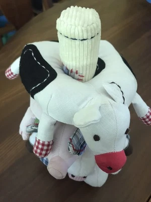 Apilador de animales de granja Pottery Barn para niños anillos apilables de felpa juguete para bebés *sin pollo Foto 1 de 4