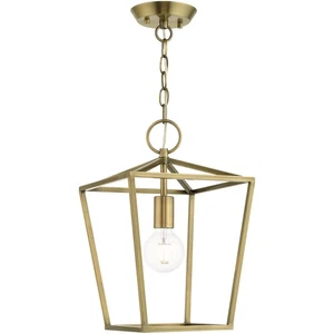 Livex Lighting 49432-01 Devone Semi-Flush Mount Antique Brass - Picture 1 of 11