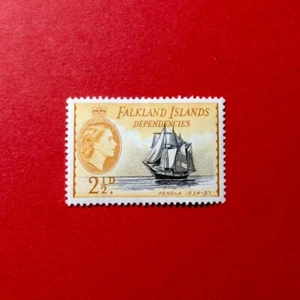 Falkland Dependencies Stamp. 1954 QEII 2½ Black & Yellow-ochre.SG#G30. MVLH - Picture 1 of 3