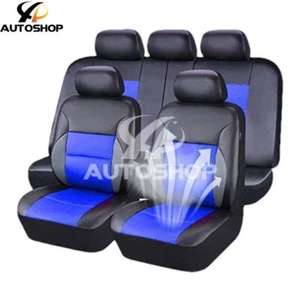 5 Seats Car Seat Cover Front Rear Chair Cushion Full Set Protector PU Leather - Imagen 1 de 10