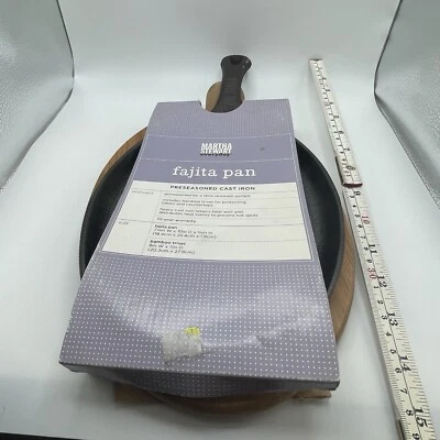Sartén/parrilla de hierro fundido Martha Stewart Fajita con base de madera TOTALMENTE NUEVA Foto 1 de 4