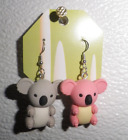 Koala Earrings Cute Iwako Handmade New Mismatched Colors