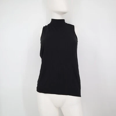 Top Banana Republic cuello falso sin mangas talla XS espalda dividida negro Foto 1 de 4