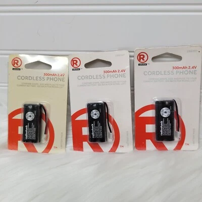 Lote de 3 - RadioShack 2302357 2.4V 300mAh AAA Ni-MH Teléfono Inalámbrico 230-2357 Foto 1 de 4