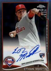 2014 Topps Chrome Rookie Autographs #128 Ethan Martin Auto Card RC 