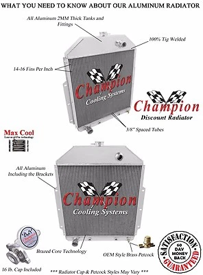 1942 1943 1944 1945 1946 1947 Ford 1/2 Ton Pickup 3 Row DR Radiator ( Ford V8 ) - Image 1 of 4