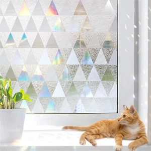 Película de privacidad para ventanas de hogar, vitral arco iris prisma privacidad ventana película anti UV - Imagen 1 de 10