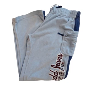 Y2K Girls pastel Blue Fleece Embroidered Athletic Pants Size 14 - Picture 1 of 6