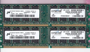 512MB 2x256MB PC-3200 CRUCIAL CT3264Z40B.8T DDR-400 MICRON DDR1 PC3200 RAM Kit - Picture 1 of 2