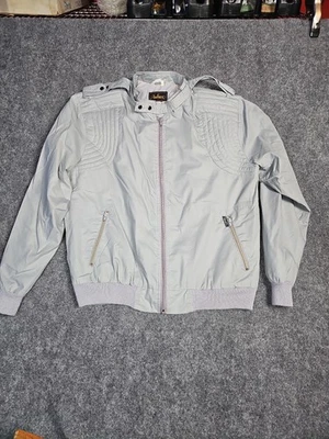 Chaqueta cortavientos vintage Andhurst para hombre XL gris acolchada hombro bombardero años 80 Foto 1 de 4