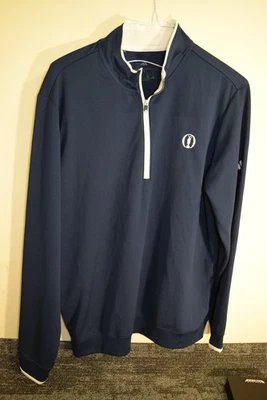 2024 Британский открытый чемпионат Adidas 1/4 гольф длинным рукавом рубашка мужская L синий - Изображение 1 из 4