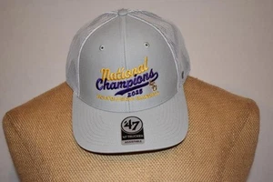 LSU Tigers Baseball 2025 National Champions Trucker Hat by 47 Brand Gray/White - Picture 1 of 4