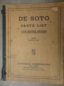 1938 De Soto Parts List for S5, S5 Custom, & S5X - Picture 1 of 10