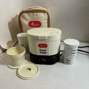 Vintage Melitta travel mate coffee maker with travel bag pouch electric plug in - Picture 1 of 15