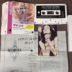 MADONNA Like A Prayer JAPAN CASSETTE TAPE 21P4-2650 PS (flap torn) +INSERT +CARD - Picture 1 of 9