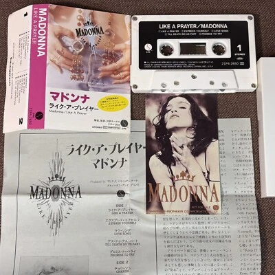 MADONNA Like A Prayer JAPAN CASSETTE TAPE 21P4-2650 PS (flap torn) +INSERT +CARD - Image 1 of 4