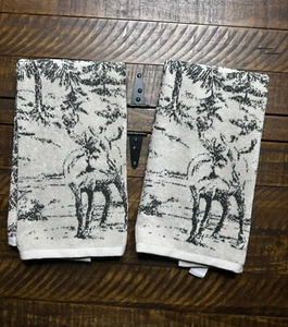 Pottery Barn Rustic Forest HAND Towels-Set of two HAND TOWELS- NWOT - Picture 1 of 4