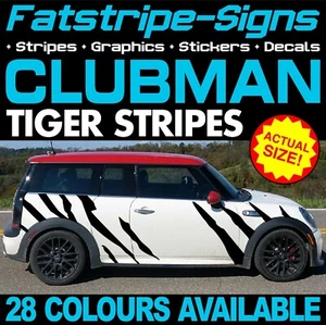 da montare MINI CLUBMAN TIGER STRIPES GRAFICA DECALCOMANIE ADESIVI TURBO R55 F54 1.6 2.0 - Foto 1 di 2