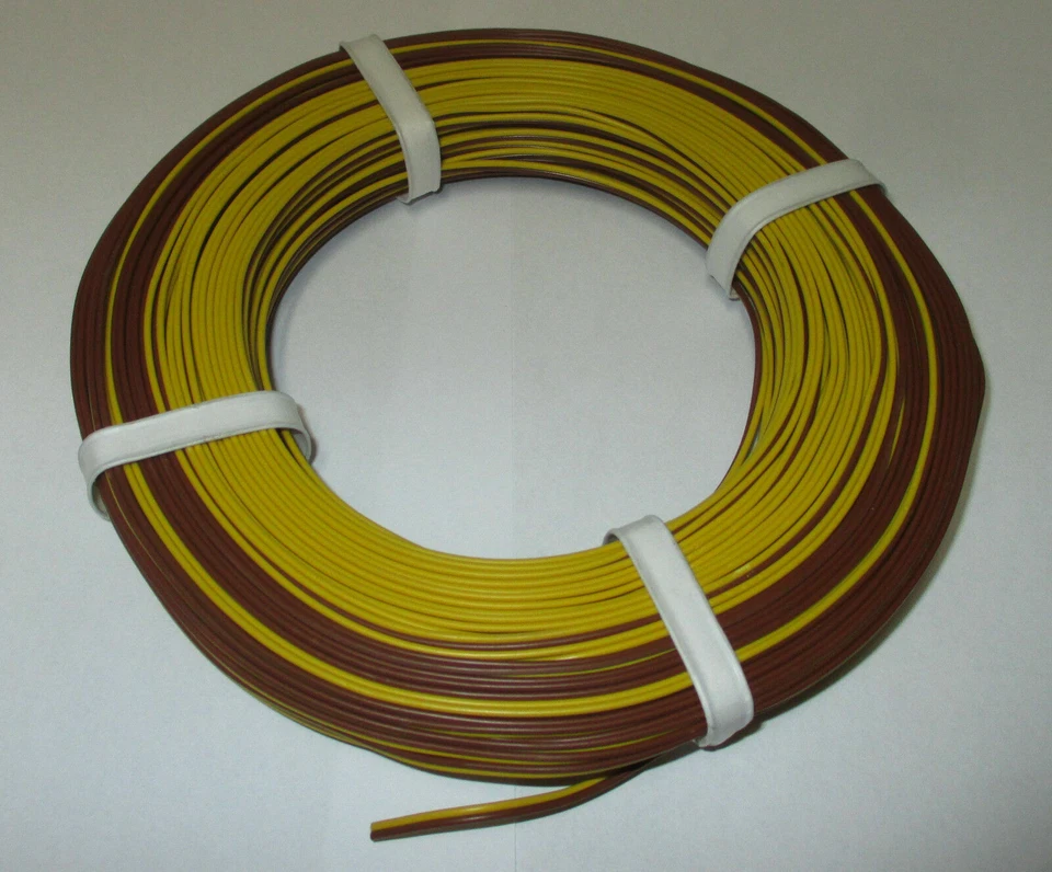 DONAU ELEKTRONIK [1m = 0,399€] Zwillingslitze 50m gelb/braun *NEU*