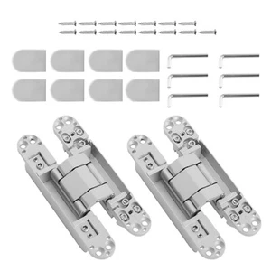 7 inch Invisible Door Hinge 180 Degree Swing, Hidden Door Hinge 3-Way Adjustable - Picture 1 of 12
