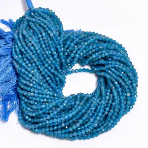 Natural Blue Apatite Gemstone Rondelle Faceted Beads 3 mm Strand 12.5" XY271 - Picture 1 of 2