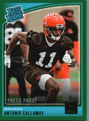 2018 Donruss #341 Antonio Callaway Press Proof Green - Image 1 of 2