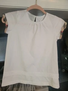 Authentic Burberry Girls 12Y White Shirt Ruffles Pleats Flawless - Picture 1 of 8