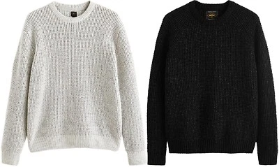 UK DISPATCH Mens Crew Neck Chenille Texture Jumper Pullover Sweater Gents Lads