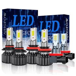 For Toyota Highlander 2014-2017 Combo LED Headlight Fog Lights 6 Bulbs Kit 6000K - Picture 1 of 12