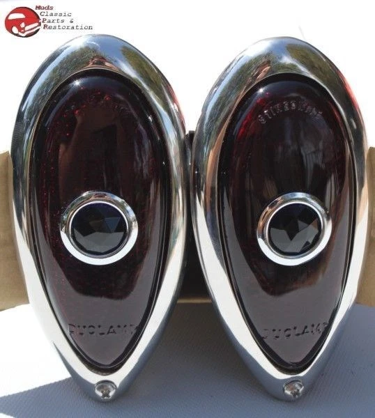 Ford Hot Rat Street Rod Custom Car Truck Blue Dot Tail Lamp Light Assemblies New - Image 1 of 1