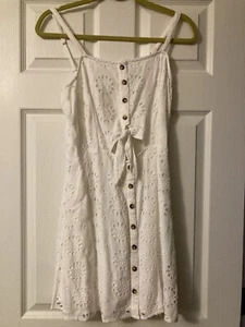 Hollister Buttons Maxi Dress Women’s White Size Medium - Picture 1 of 8