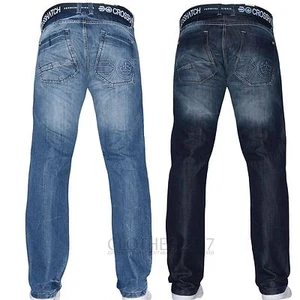 Crosshatch Herrenjeans gerade Passform Designer Marke Jungen Hose intelligente Hose - Bild 1 von 3