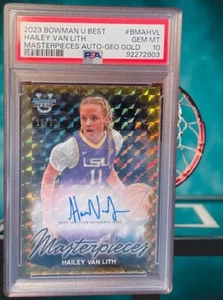 2023 Bowman U Best Hailey Van Lith Masterpieces Geo Gold AUTO 19/50 PSA 10 - Bild 1 von 2