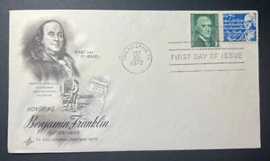BENJAMIN FRANKLIN OCT 20 1972 PHILADELPHIA PA ARTCRAFT FIRST DAY COVER - Picture 1 of 1
