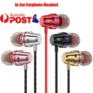 In-Ear Earbuds, Magnetic Wired Earphones Mic Metal Stereo Bass Noise Cancelling - Picture 1 of 17