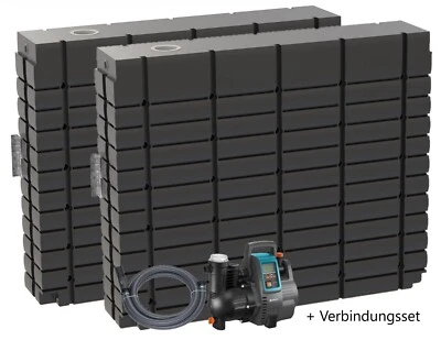 Regenwassertank 2 x 2000 Liter ThinTanks oberirdischer schmaler Wandtank + Pumpe - Bild 1 von 4